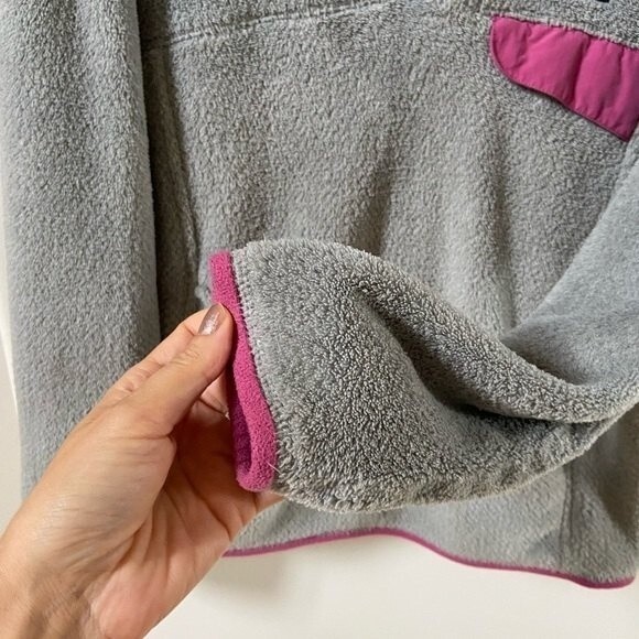 Patagonia Re-Tool Snap-T Gray Pink Pullover Fleece M - Picture 9 of 13